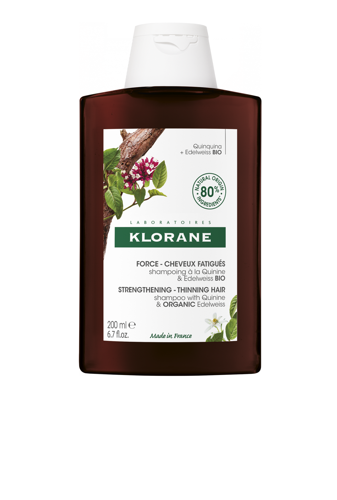 Klorane Strengthening Shampoo with Quinine and Organic Edelweiss for Thinning Hair