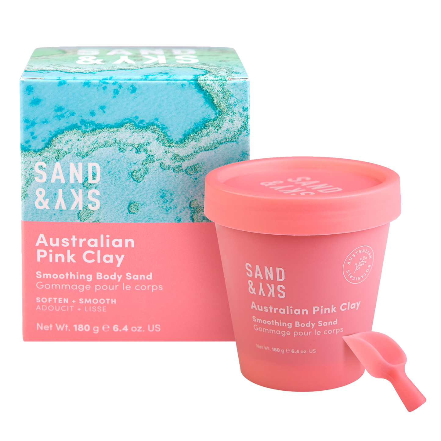 Sand & Sky Australian Pink Clay - Smoothing Body Sand