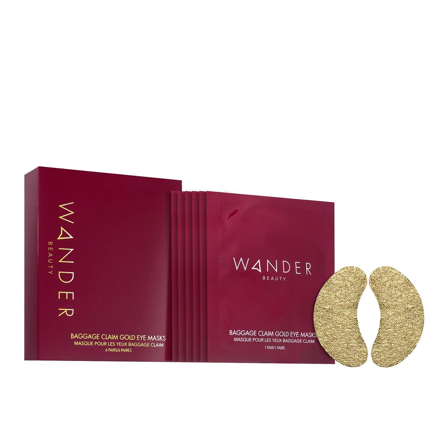 Wander Beauty Baggage Claim Gold Eye Masks